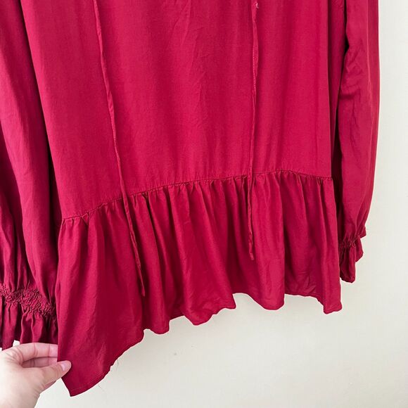 RETHM Red Embroidered Blouse Top Peasant Boho - 2X - Picture 7 of 8